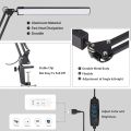 Modern Energy Saving LED Desk Lamp With Clamp Eye-Care Dimmable Light With USB Charging Port,3 Color Modes with 10 Brightnes.