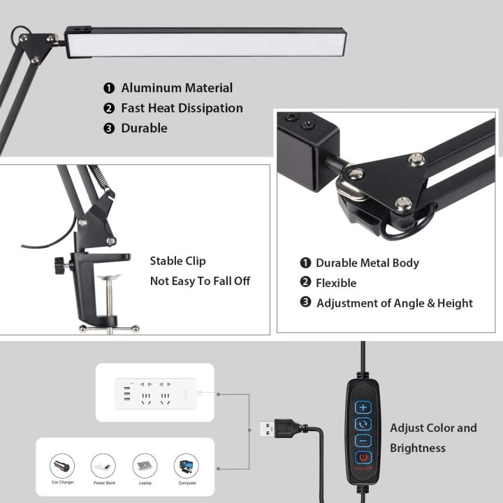 Modern%20Energy%20Saving%20LED%20Desk%20Lamp%20With%20Clamp%20Eye-Care%20Dimmable%20Light%20With%20USB%20Charging%20Port,3%20Color%20Modes%20with%2010%20Brightnes%20-%20Image%202