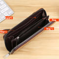 Leather Wallets for Men Vintage Long Wallet Zipper Male Money Purse Business Phone Pocket Card Holder. 