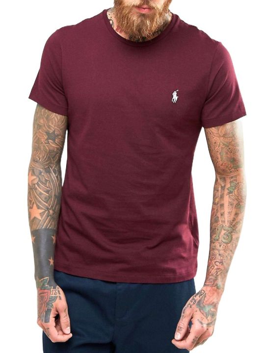 Polo Ralph Lauren Round Neck T-Shirt For Men- Deep Maroon T