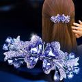 New Korean Colorful Crystal Butterfly Spring Hairpin Zircon Alloy Top Clip Horizontal Clip Elegant Women's Fashion Hair Jewelry.