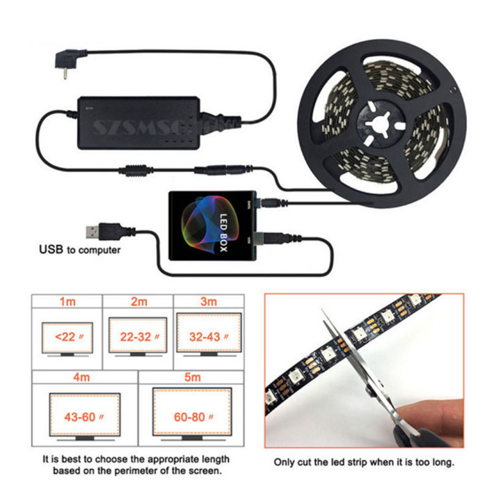 DC%205V%20DIY%20Ambient%20TV%20PC%20Dream%20Screen%20WS2811%20WS2812B%20SK6812%20RGB%20USB%20LED%20Strip%20Control%20Box%20Computer%20PC%20Screen%20Backlight%20-%20Image%205