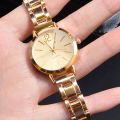 1/5pcs/set Golden Business Quartz Watch Minimalist Fashion Wrist Watch & Faux Pearl Jewelry Set, Gifts For Women Her. 