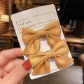 【The road to happiness Store】2Pcs/Set Little Girl Hair Clips Cute Bows Kids Baby Hairpins Solid Color Bowknot Girls Hair Accessories.