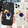 Hontinga for Samsung Galaxy A13 4G Back Cover PU Leather Space Astronaut Case Soft Silicone Edge Phone Cases.