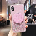 Phone case VIVO Y90 Shiny Ring Case Glitter Soft Transparent Makeup Mirror Cases For VIVO Y90 Back Cover Stars Moon Girls. 