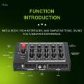 Mini Audio Mixer DC 9V 5 in 1 Out Stereo Mixer for Microphones Guitars Stage. 