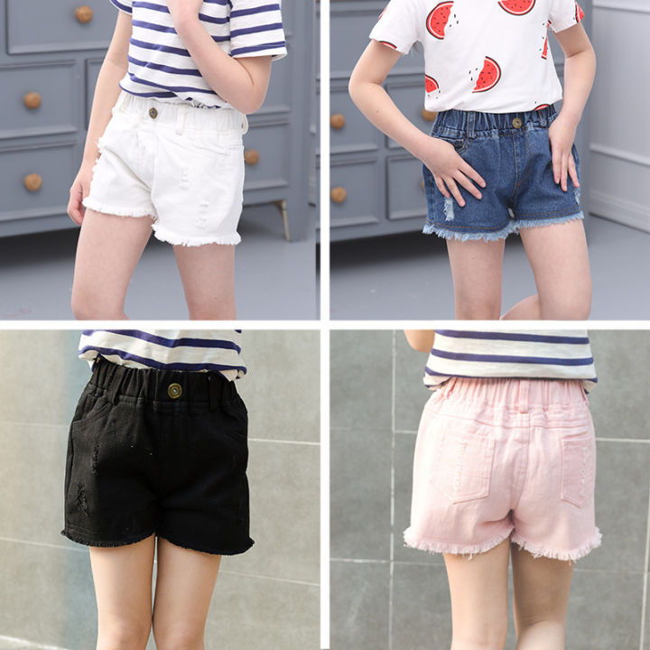 Girls wear summer foreign children's clothes, Korean version of new children's pants, baby hot pants, and middle and big children's jeans