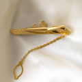 Golden Navy Ship With Anchor Chain Tie Clip For Men. 