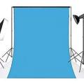 Sky Blue Screen 5.6 X 9 Feet Backdrop For Photography Background Removal, Professional Movies Photo Studio Props - Ring Light.
