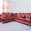 100% Solid CTG Segun Wood L Corner Sofas 5 Seat With 5 Cushion - SA-991. 