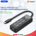 ORICO PW3UR-C3 4-Port USB 3.0 Hub With Gigabit Ethernet RJ45 Port.