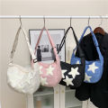 New Cute Star Crossbody Bag Korean Shoulder Bag for School Girls Versatile Star Large Capacity Tote Bag.