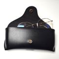 Portable Waist PU Leather Eye Glasses Sunglasses Box Case Black Cover Folding Sunglasses Case Wearing on Belt Cases 160*65*45mm. 