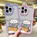Chenyyka For iPhone X Xs Xr Xs Max Case Cartoon Cute Cat Little Monster Camera Lens Soft Clear Shockproof Phone Cases Simple Transparent Back Cover Silicone Protective Case.