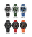 NAVIFORCE NF9221 Men’s Fashionable and Dynamic Watch with TPU Strap Luminous Waterproof Multi-function Date Display Dual Quartz Movement.
