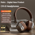 Retro Classic over Ear Headsets Studio Stereo Bluetooth5.3 Wireless Headphones Touch Control Type C Earphones, Easy to Use B.