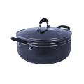 Non-stick Cooking Pot with Glass Lid-Black. 