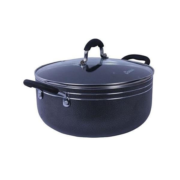 Non-stick Cooking Pot with Glass Lid-Black