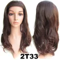 Similler Long Wavy Ombre Synthetic Hair Half Wigs For Women Heat Resistant Fiber Afro 18 Style For Available Mix Colors Ombre. 