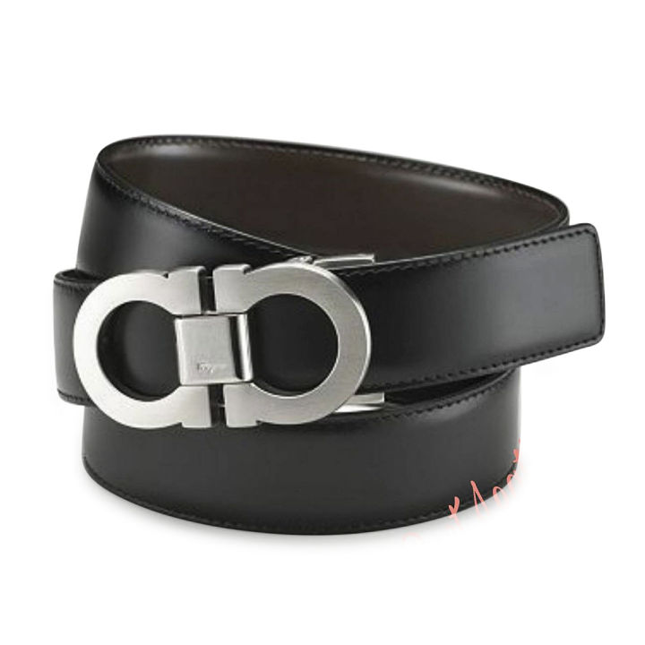 Ferragamo Black Leather Belt for Men