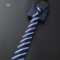 Lazy Zipper Men's Tie Business Formal Dress Wear Stripe Solid Color Zipper Necktie Wholesale Gifts for Men Slim Skinny Tie. 