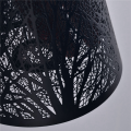 Small Lamp Shade Clip on Bulb,Barrel Metal Lampshade with Pattern of Trees for Table Chandelier Wall Lamp White. 
