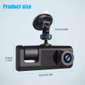 3 Channel Car DVR HD 1080P 3-Lens Inside Vehicle Dash CamThree Way Camera DVRs Recorder Video Registrator Dashcam Camcorder.