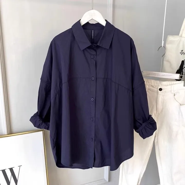 Autumn%20Korean%20Style%20Fashionable%20Drop-Shoulder%20Loose%20Cotton%20Shirt%20Women's%20Long%20Sleeve%20Versatile%20Slimming%20Casual%20Shirt%20Top%20Fashion%20-%20Image%206