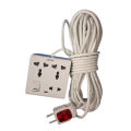 20 Meter / 65 Feet Handmade 3 port / 8 Pin Multi plug (Heavy Duty + Long lasting) Universal Socket 100% Copper 40/76 Cable.