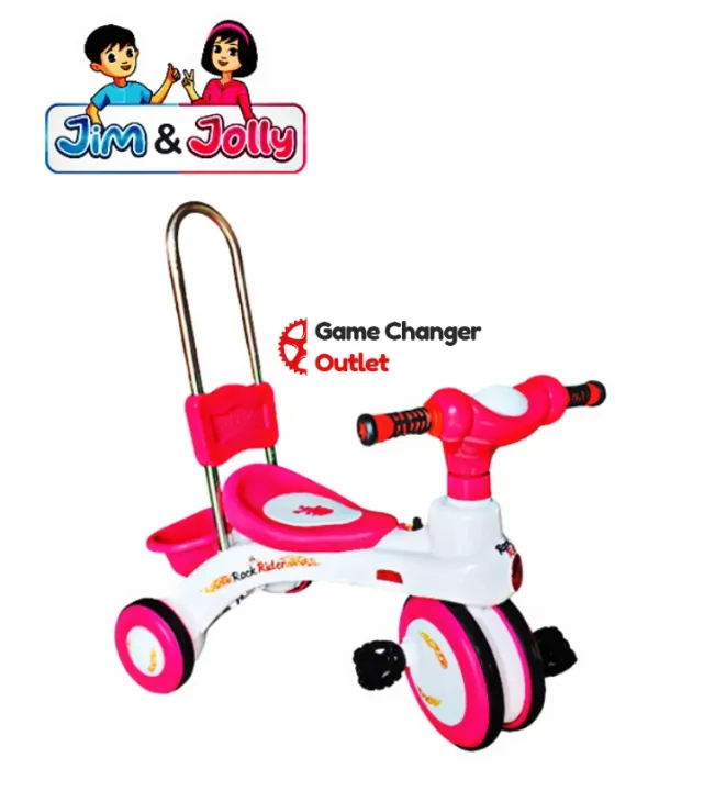 RFL Jim & Jolly Rock Rider With Support Handle- Pink/Blue Tricycle For ...