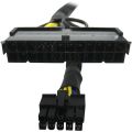 LKPCIGCXM 2X 24 Pin to 10 Pin ATX PSU Main Power Adapter Braided Sleeved Cable for for PC and Servers 12-Inch(30cm). 