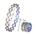 Ring Bracelet Allergy Free Vivid Color Shiny Surface Sparkling Easy-wearing Fade-Resistant Copper 2 in 1 Retractable Ring Bracelet Women Jewelry Birthday Gift. 