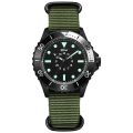 Diver Style Field Watch 40mm Case 24 Hours Dial Rotating Bezel Fabric Strap. 