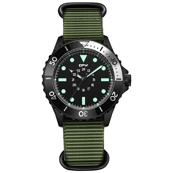 Diver%20Style%20Field%20Watch%2040mm%20Case%2024%20Hours%20Dial%20Rotating%20Bezel%20Fabric%20Strap%20-%20Image%207