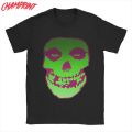 Misfits Glow Skull T-Shirts Men Fun Pure Cotton Tee Shirt Crew Neck Short Sleeve T Shirt Plus Size Tops.