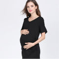 Summer Pregnant Dresses V-neck Solid Maternity Clothes Plus Size Gravida Dresses For Pregnancy Women S-XXL. 