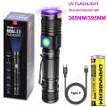 UV Flashlight 365nm 395nm Blacklight Rechargeable USB, Wood’s Lamp Ultraviolet Black Light LED Portable - Detector. 
