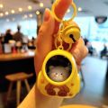 Backpack Light Key Chain Cute Key Ring Kawaii Keychain Cartoon Cat. 