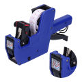 Himeng La Price Tag Coding Machine 8 Digits with 10pcs White Red Lines Sticker Labels + Ink Blue. 