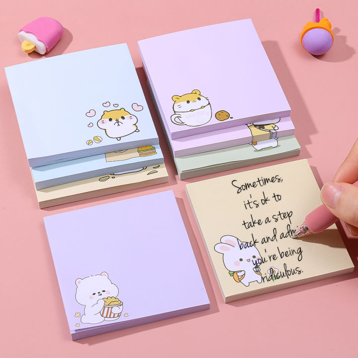 80 Sheet/book Cartoon Rabbit Bear Kawaii Animal Memo Pad Sticky Notes Memo Notebook Stationery School Supplies