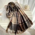 Thick Warm Winter Scarf Design Print Women Cashmere Pashmina Shawl Lady Wrap Tassel Scarves Knitted Men Foulard Blanket.