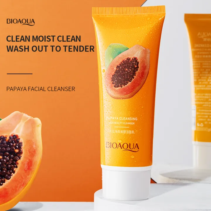 BIOAQUA%20Papaya%20Face%20Wash%20Moisturizing%20Shrink%20Pore%20Face%20Wash%20Foam%20Facial%20Cleanser%20-100g%20-%20Image%203