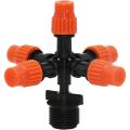 Five Way Misting Atomization Fogger Nozzle (1-Pc) with Half (1/2) inch to 6mm size Adapter Connector (1-Pc) for Easy Installation on Crop Field, Nursery and Vegetable Gardens..