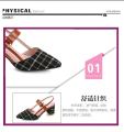 Women's shoes new fashion Gladiator Buckle Strap Cover pointed plaid decorative high-heeled shoes soft soles comfortable covered head non-slip sandals.
