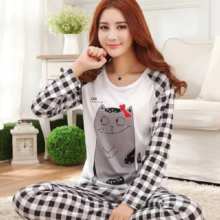 autumn%20ladies%20cute%20animal%20sleepwear%20woman's%20thin%20cute%20home%20wear%20pjs%20sets%20Women%20Pajamas%20Set%20For%20Femme%20long%20sleeves%20pyjamas%20suit%20-%20Image%205