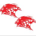 Checkered Flag Star Icon Sticker for bike. 