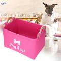 Pet Toy Organizer Box Rectangular Cat Toy Box 14.96 x 9.84 x 7.09Inches. Pink. 