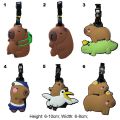 Gift Cartoon Capybara Travel Luggage Tag Name Address Tel Hanging Sign Board Suitcase Label Creative Design Soft Silicone Baggage Tags Unisex. 