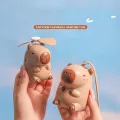 New Kawaii Capibara Hanging Neck Fan Mini Cartoon Brown Handheld Fans Summer Portable Cute Fan Lasting Battery Life Type-C Socke. 